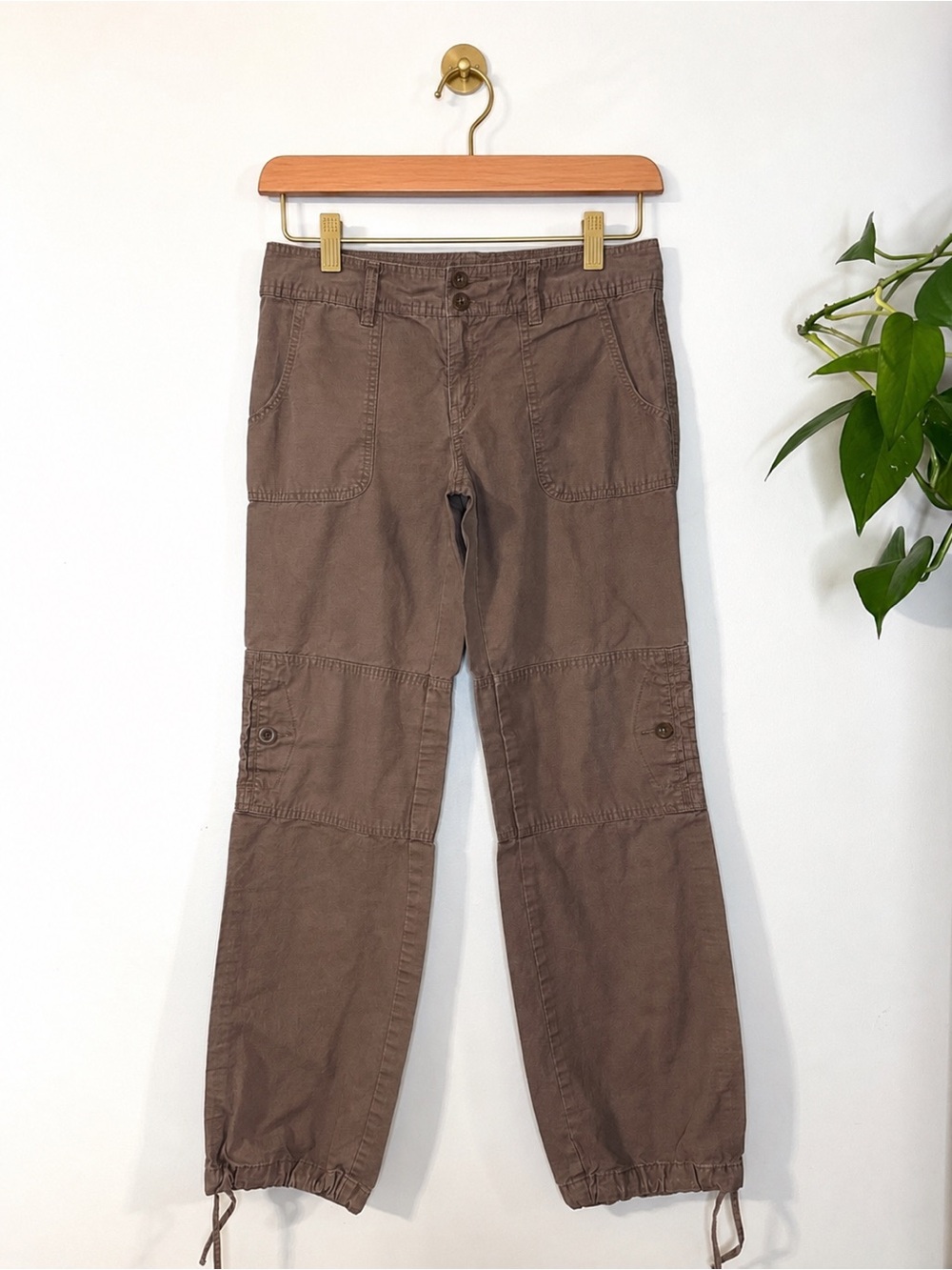 Old Navy Cargo Utility Pants Women’s Size 2 Brown Drawstring Hem Cargo Pants